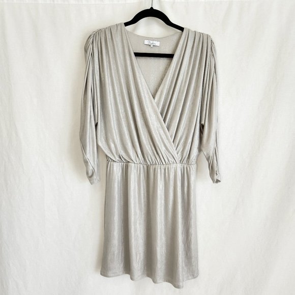 Parker Dresses & Skirts - PARKER Silver Metallic Flattering  Cocktail  Mini Dress Size M NEW NO TAGS!